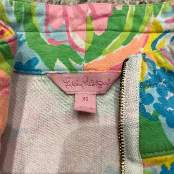 Lilly Pulitzer Floral Skipper Half Zip Pullover Sweatshirt XS Preppy Resortwear - Picture 8 of 8